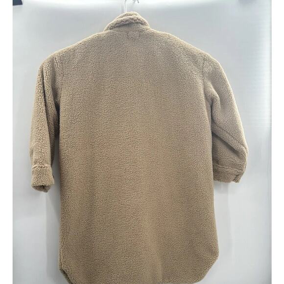 Nasty Gal, Plus Size Longline Borg Jacket, Tan, Size 18 Shacket NWT - Picture 6 of 11